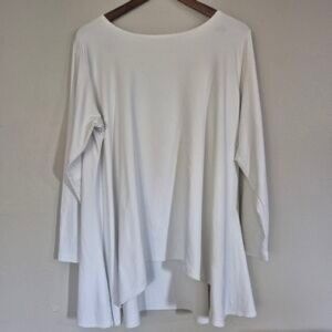 Simons White Long-Sleeve Flowing Tunic